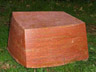 Sitzstein, roter persischer Travertin, 35 x 50 x 46 cm, 2008